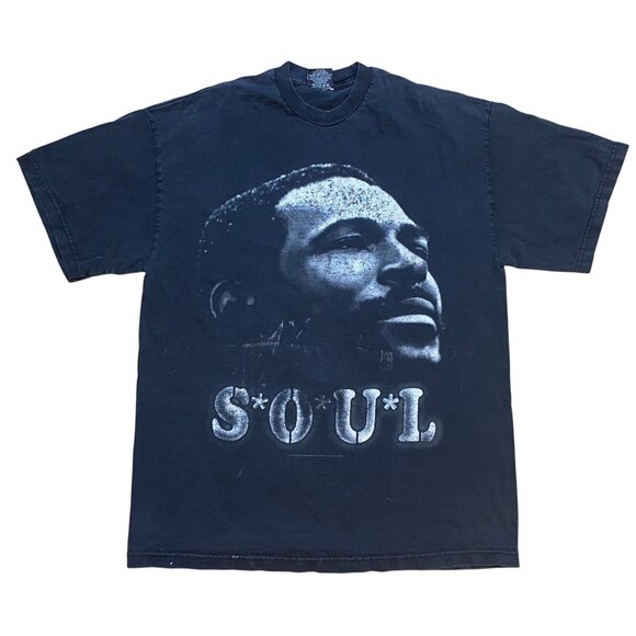 Y2K Marvin Gaye Soul Graphic T-Shirt Black Zion Rootswear 1X Cotton Unisex Retro